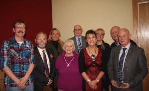 Back row, left to right; Dr Sharon Millen, Gordon Cave, Anya Toner and Seamus Cunningham. Front L to R Colin Kirkpatrick, Raymond Ferris, Anne Beatty, Kay Duffy and Professor O'Grady