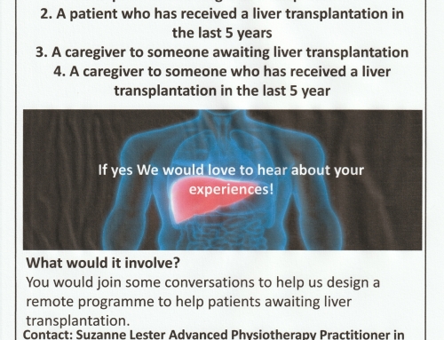 **Help Suzanne Lester, Advanced Physiotherapy Practitioner in  Liver Transplantation and Hepatology (RVH)**