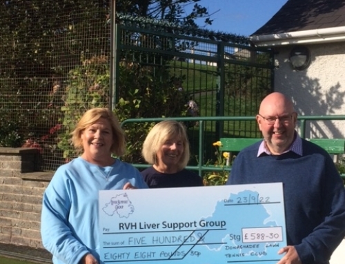 Donaghadee Lawn Tennis Club raise funds for both the RVH Liver Support Group and Friends of the Cancer Centre.